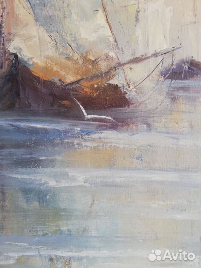 Картины маслом Парусники и Море 30* 40см