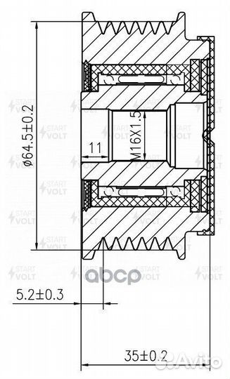 Шкив с обгонной муфтой генер. для а/м VAG A6