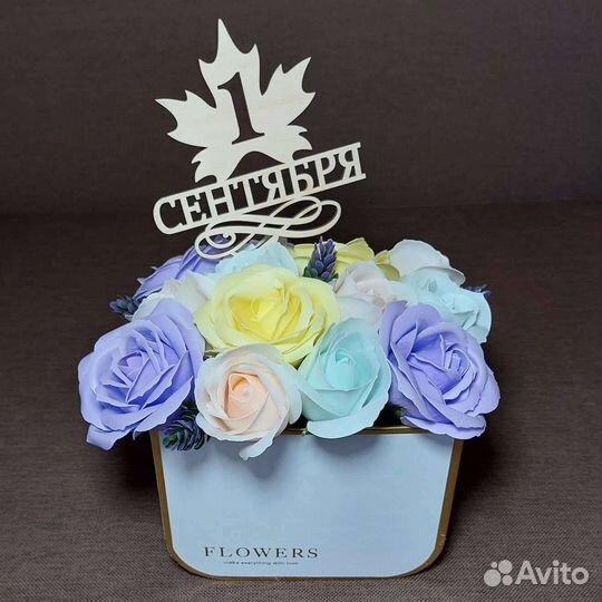 Композиции из мыльных цветов на 1 сентября