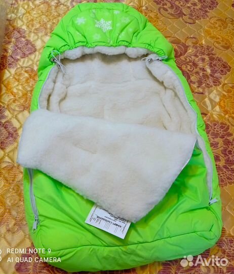 Конверт для новорожденного на овчине