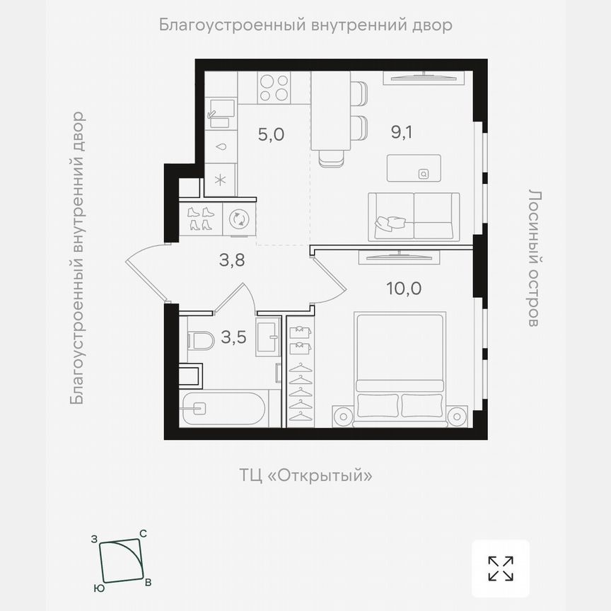 1-к. квартира, 31,3 м², 5/24 эт.