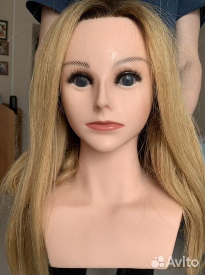Голова манекен натуральные волосы