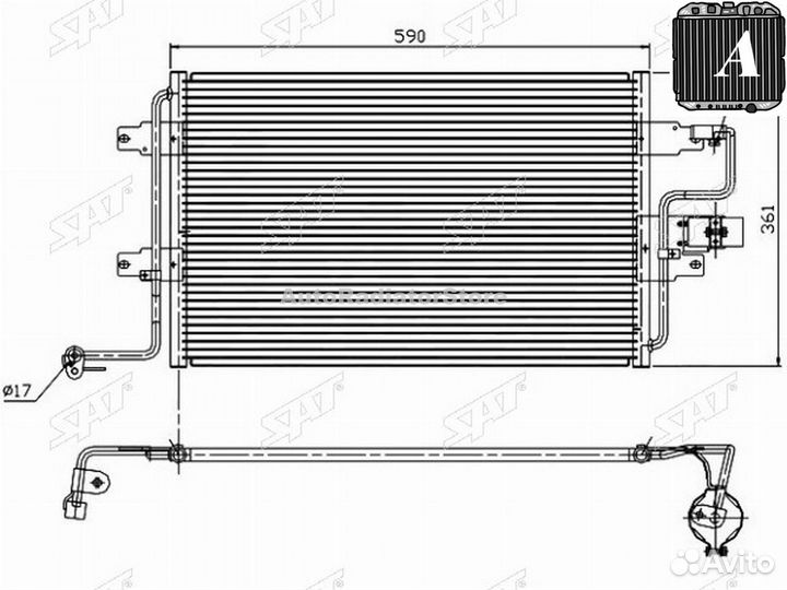 Stsd253940 Радиатор кондиционера Audi A3 96-03 / Skoda Octavia 96-10 / Volkswagen Golf 97-06 / Jetta