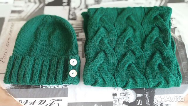 Комплект шапка и снуд женский