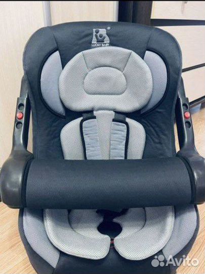 Автокресло lucky baby с подарками и бустер rant