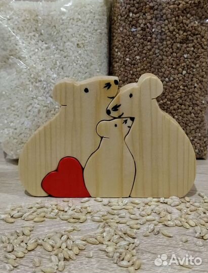 Деревянные фигурки и статуэтки, пазл, мышки