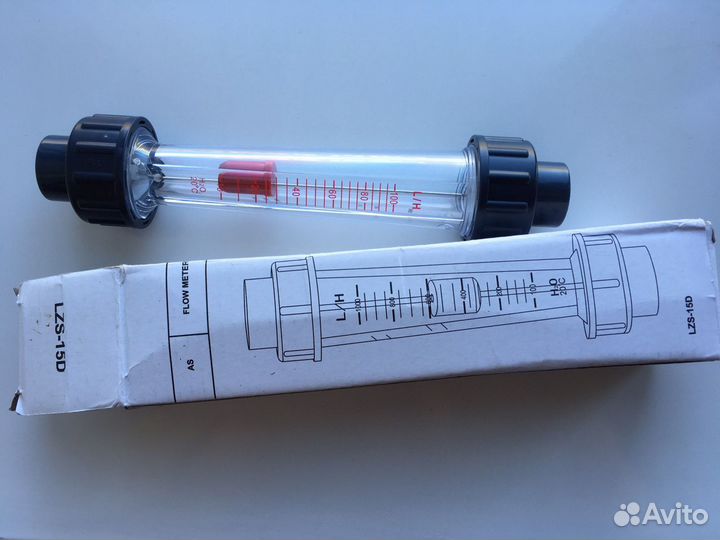 Расходомер 10-100л/ч, кран 1/2 нерж, фитинги