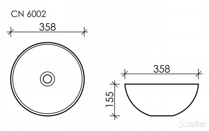 Раковина накладная Ceramica nova Element Cn6002