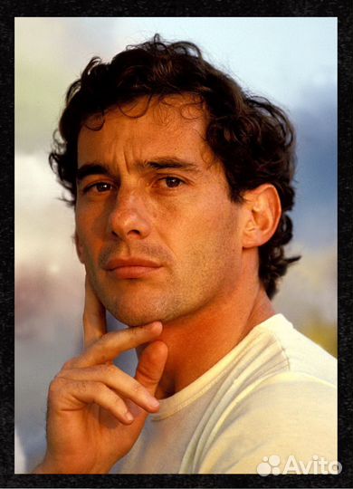 Ayrton Senna автограф и фото на металле