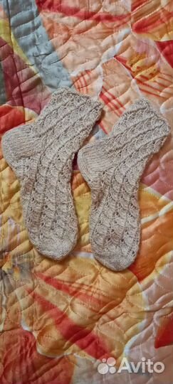 Носки шерстяные ажурные