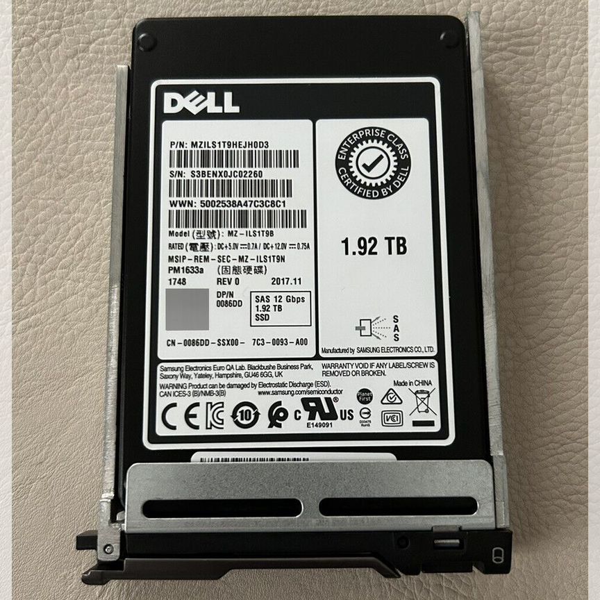 [086DD] Dell Sas Samsung Mzils1t9hejh0d3 1.92tb 086dd