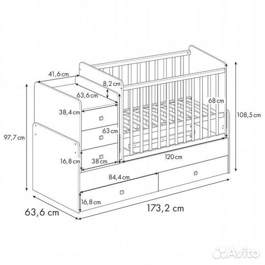 Кроватка Polini Kids Simple 1100