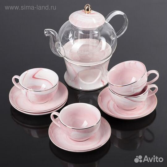 Набор керамический чайный «Марбер», 10 предметов: