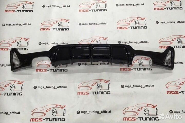 Диффузор BMW 4 F32 M-Performance 2x2 черный глянец