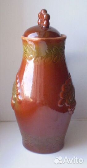 Большой кувшин с крышкой. Керамика. Кунгур, зхи