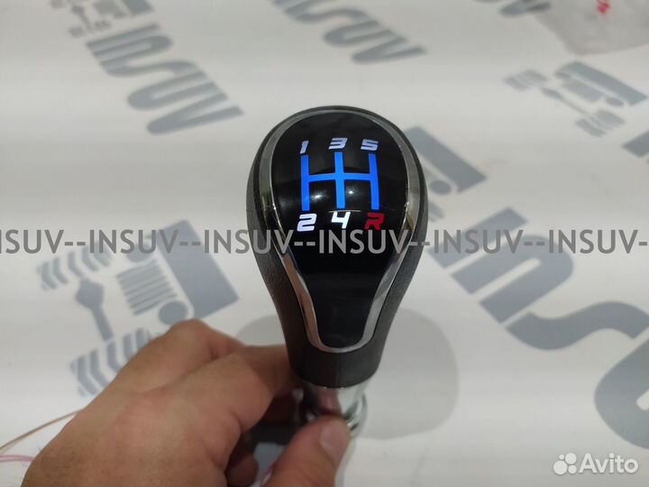 Ручка кпп Led Нива тип веста синий свет+хром