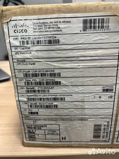 Бу Маршрутизатор Cisco CGR-2010-SEC/K9