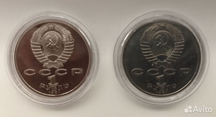 1 руб Прокофьев, 1991, 2 шт, пруф и анцирк