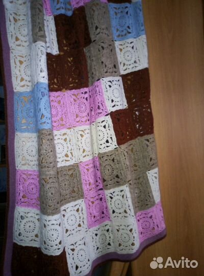 Вязаный плед (ручная работа)