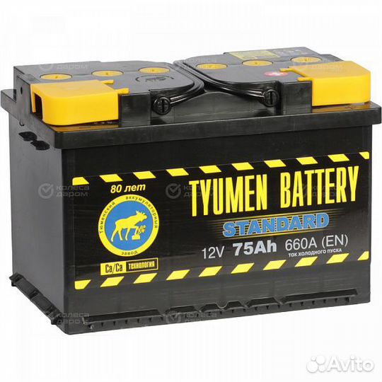 Аккумулятор Tyumen Battery Standart 75А/ч о/п L3