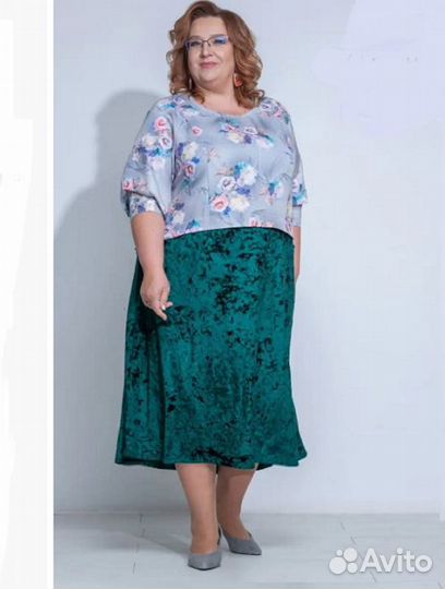 Суперское трендовое стильное платье Россия р.60-62