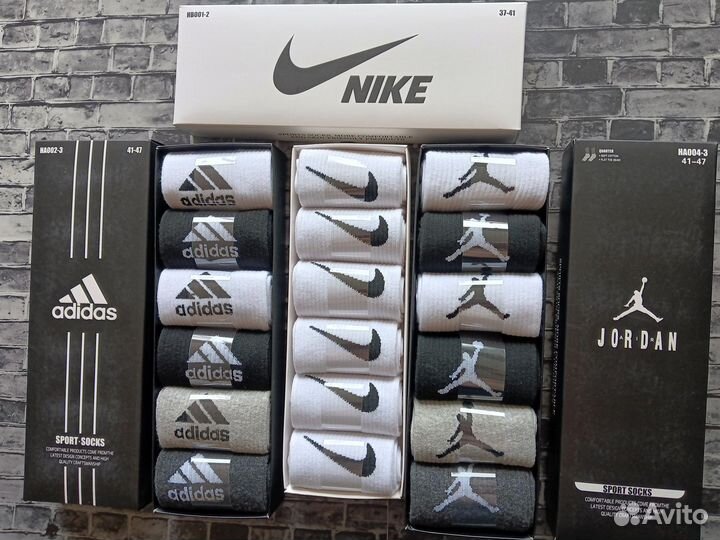 Носки Nike Adidas хлопок