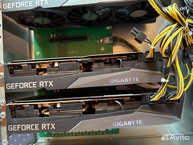 Майнинг ферма риг 5 карт nvidia GeForce RTX 3070