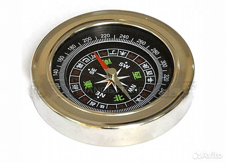 Компас туристический в металлическом золотистом ко