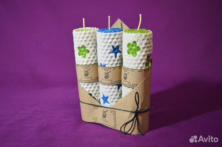 Набор декоративных свечей из вощины