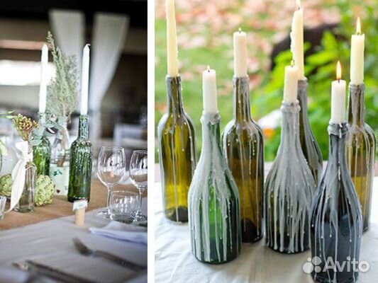 Бутылки стеклянные для творчества декора