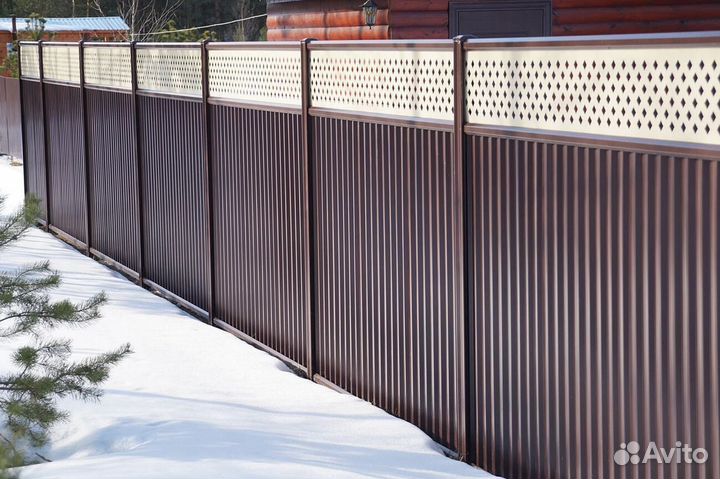 Забор из профнастила с установкой