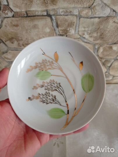 Чайные пары Дулево фарфор ссср. Золотая ветка