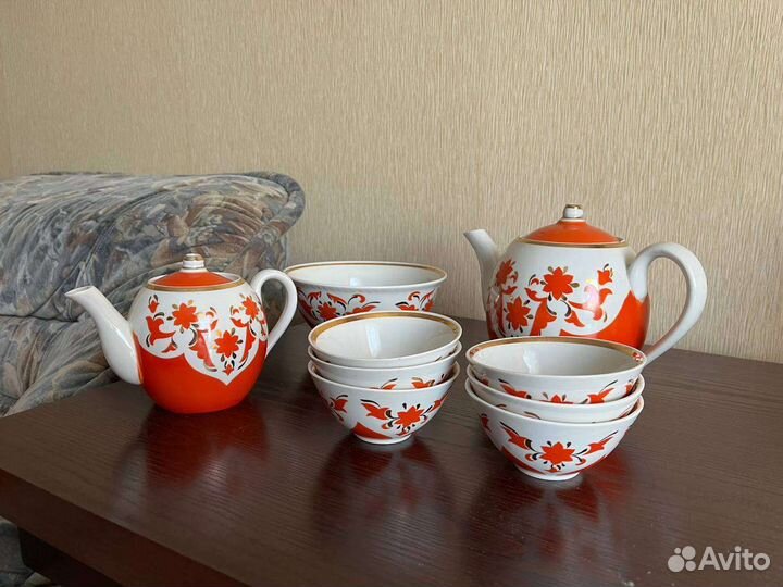 Сервиз чайный восточный чайник с пиалами