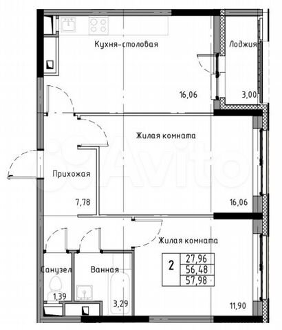 Планировка квартиры 57 кв м 3 комнаты