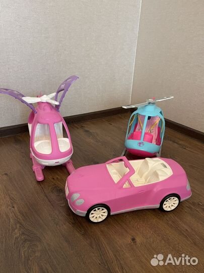 Вертолет 2шт, автомобиль Barbie