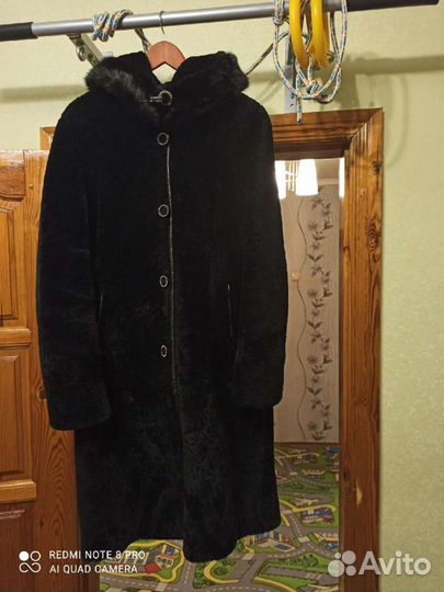 Шуба мутоновая с капюшоном