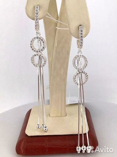 Серьги из серебра 925 пробы / Куб. Циркон