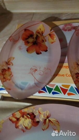 Набор новый. Стекло, 3 блюда