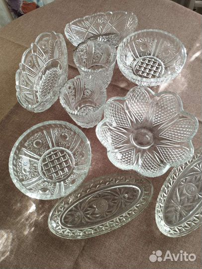 Хрустальные салатники, конфетницы