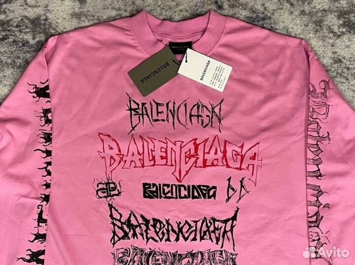 Лонгслив balenciaga diy metal розовый