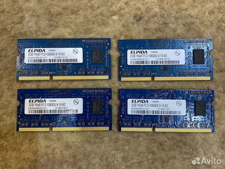 Оперативная память 2gb 1rx8 pc3-10600s-9-10-b2