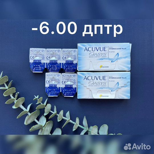 Линзы двухнедельные -6 контактные acuvue oasys