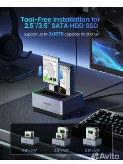 Док-станция для жестких дисков orico 5828C3-C