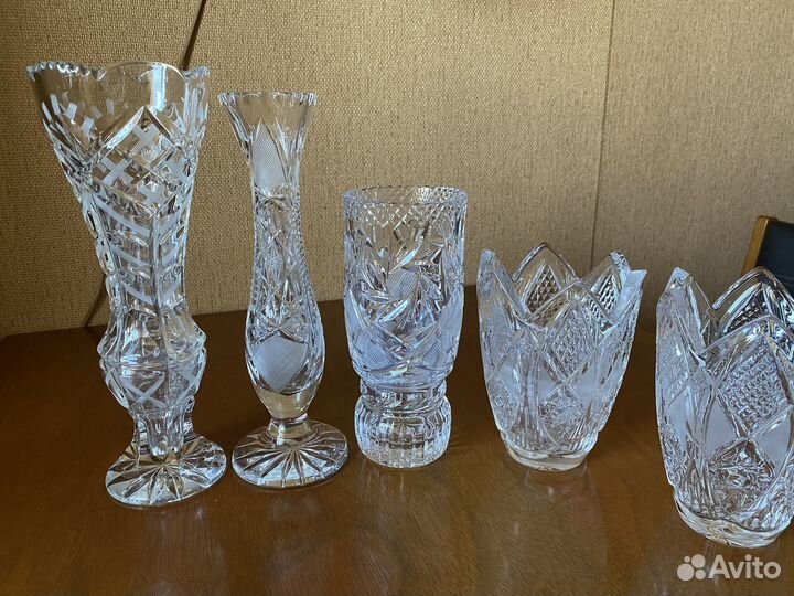 Ваза для цветов хрустальная