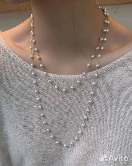 Бусы длинные из жемчуга сотуар 120см