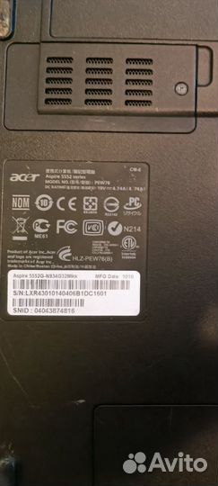 Ноутбук acer aspire 5552g
