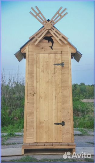 Дачный туалет деревянный прямоугольник ZBK