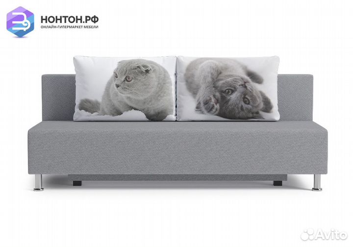 Диван еврокнижка Канна светло-серый