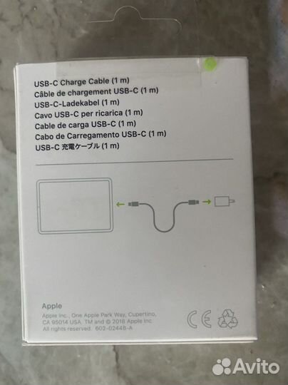 Кабель Apple usb c/usb c оригинал