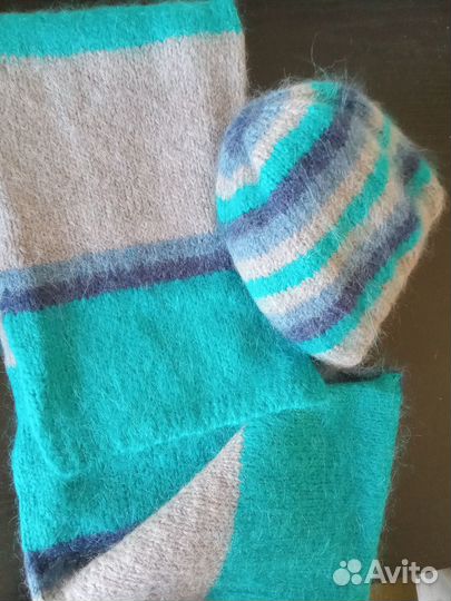 Новый шарф с шапочкой ангора